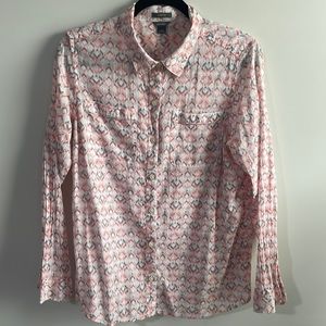 Long Sleeve Patterned Top - Eddie Bauer Size Large - classic Fit